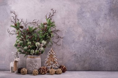 Noel kartı ve yeni yıl konsepti. Tatil arkaplanı