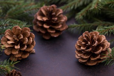 Noel kartı ve yeni yıl konsepti. Selamlar için kartpostal