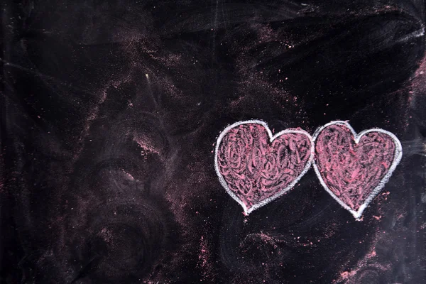 Hearts drawn with chalk — Stock Photo, Image