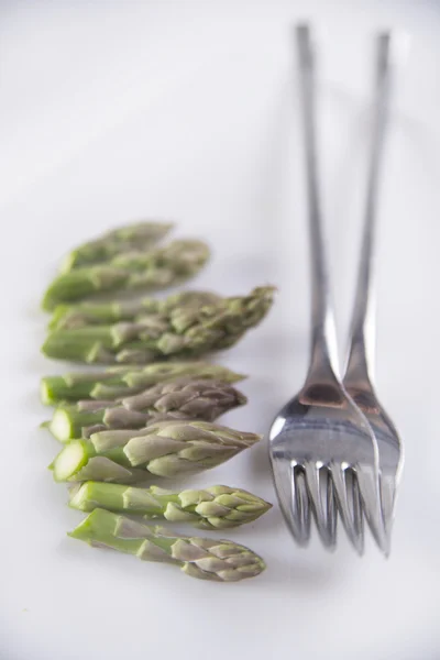 Punte di asparagi crudi — Foto Stock