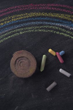 Tebeşir ile çizilmiş gökkuşağı