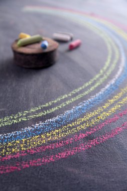 Tebeşir ile çizilmiş gökkuşağı