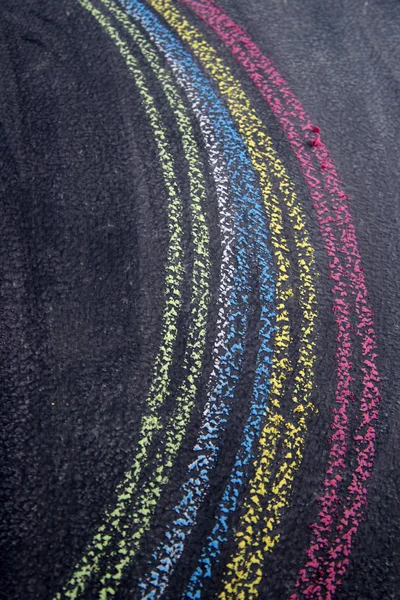 チョークで描かれた虹 — ストック写真