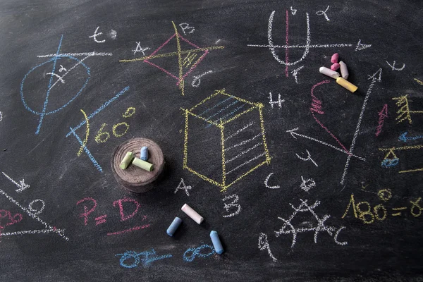 Blackboard with formulas — Stock Photo, Image