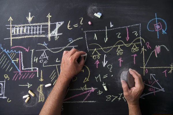 Blackboard with formulas — Stock Photo, Image