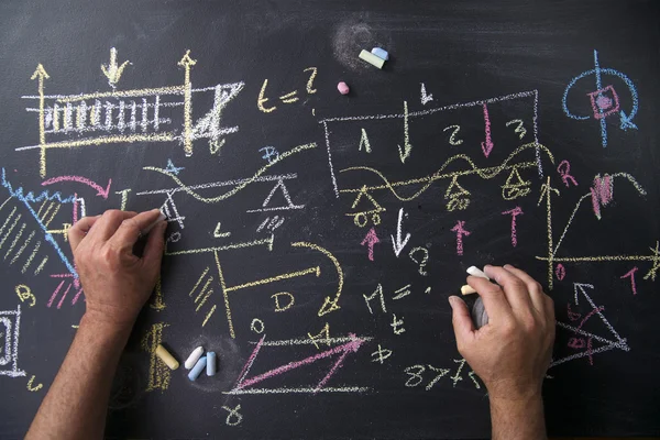 Blackboard with formulas — Stock Photo, Image