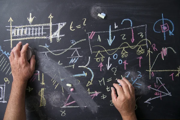 Blackboard with formulas — Stock Photo, Image