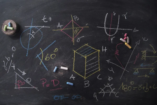 Blackboard with formulas — Stock Photo, Image