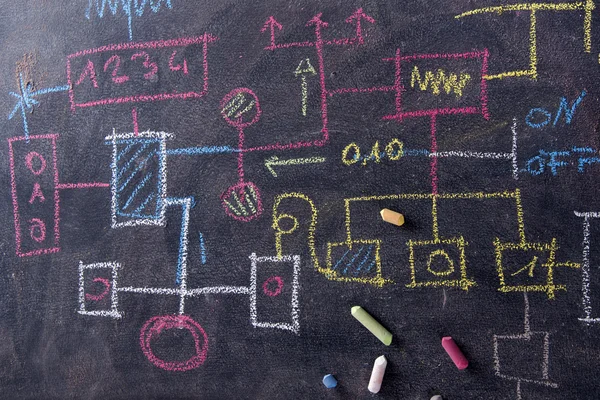 Конструкция схемы Flowchart — стоковое фото