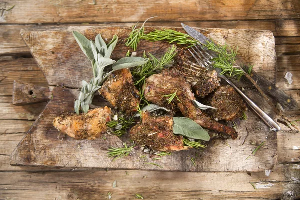 Roast Rabbit portions — Stock Photo, Image