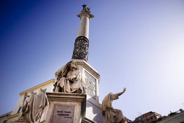 Fotografische Weergave Van Madonna Van Onbevlekte Ontvangenis Piazza Mignanelli Rome — Stockfoto