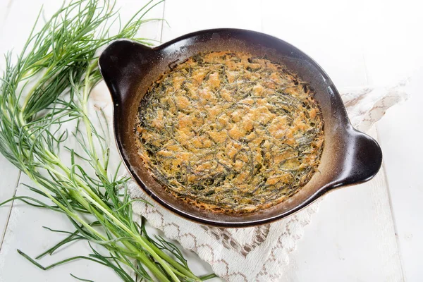 Veganská Omeleta Kuchyně Přírodních Ingrediencí Jako Cizrna Mouka Agretti — Stock fotografie