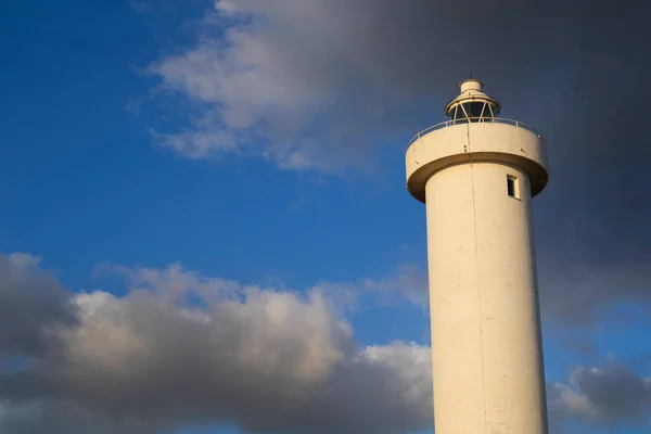 Der Leuchtturm Hafen Von Viareggio Toskana Italien Einem Bewölkten Tag — Stockfoto