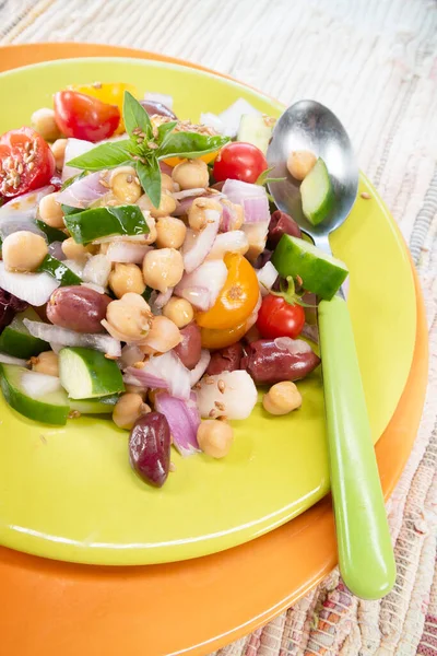Fotoshoot Van Kleurrijke Verfrissende Mediterrane Salade Een Gerecht Vol Smaken — Stockfoto