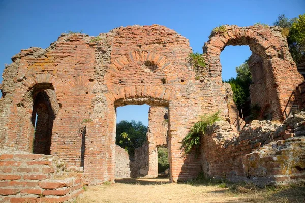 Restos Villa Dos Venulei Que Remonta Império Romano Área Massaciuccoli — Fotografia de Stock