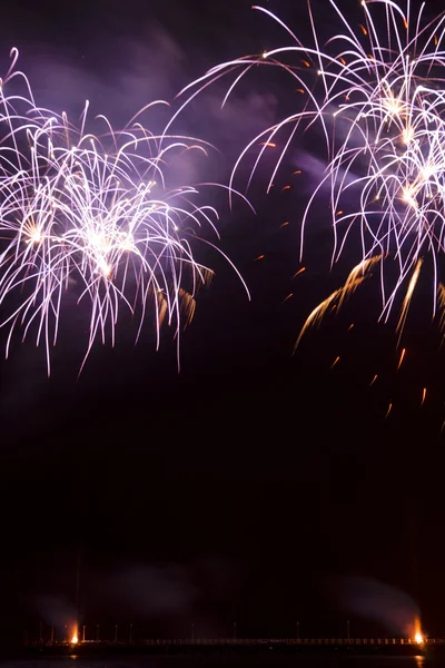 Fogos de artifício em Forte dei Marmi — Fotografia de Stock