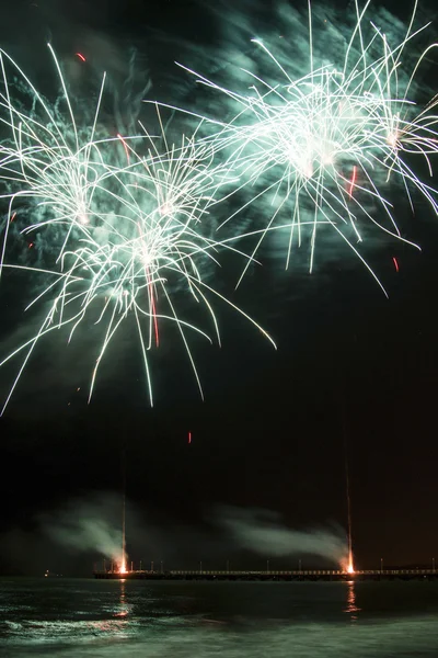 Fogos de artifício em Forte dei Marmi — Fotografia de Stock