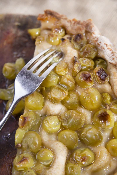 Focaccia com uvas morango branco — Fotografia de Stock