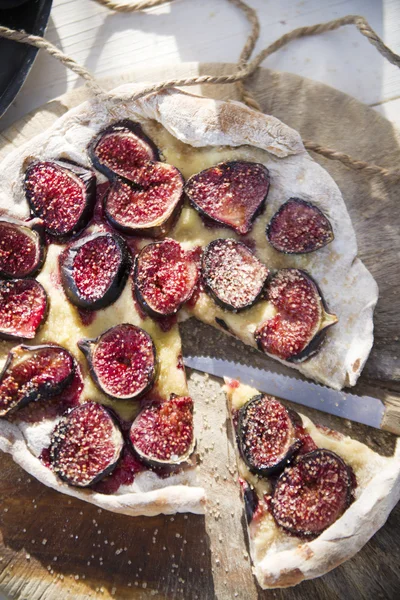 Focaccia s fíky — Stock fotografie