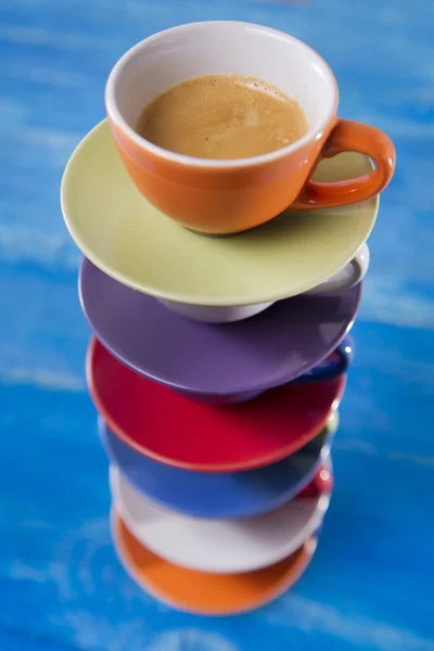 Tower of cups of coffee — Stock Photo, Image