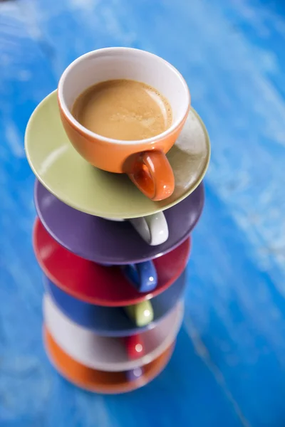 Tower of cups of coffee — Stock Photo, Image