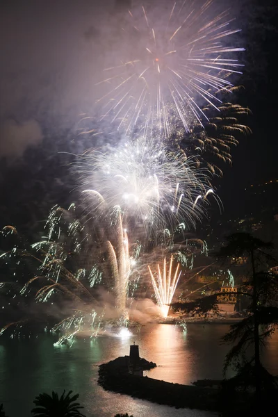 Fuegos artificiales Recco Italia — Foto de Stock