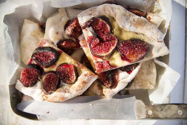 Focaccia con fichi — Foto Stock