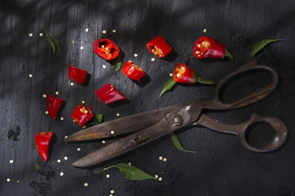 Tagliare il peperone rosso — Foto Stock