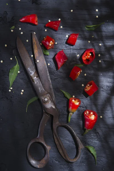 Paprika in Scheiben schneiden — Stockfoto