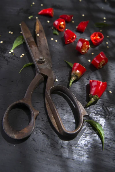 Nakrájej červený pepř — Stock fotografie