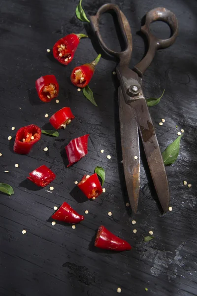 Corte a pimenta vermelha — Fotografia de Stock