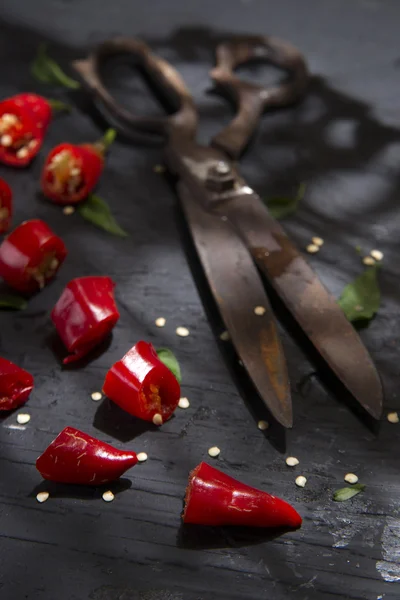 Nakrájej červený pepř — Stock fotografie