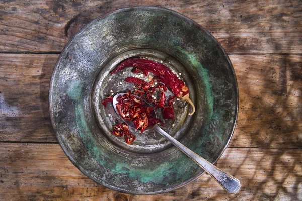 Getrocknete rote Chilischoten — Stockfoto