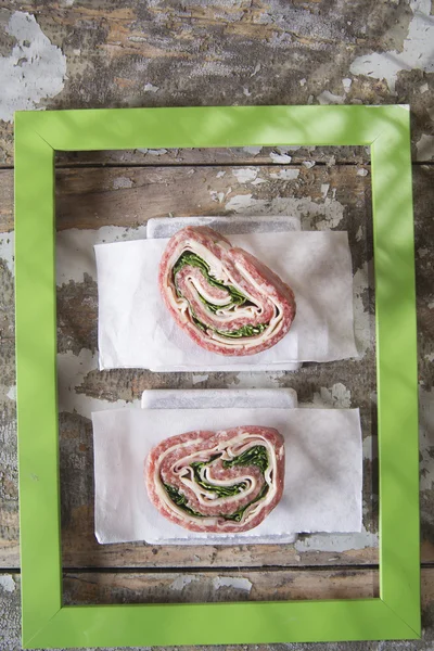 Roll of raw meat — Stock Photo, Image