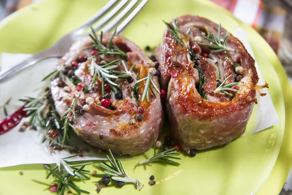 Roll meat cooked — Stock Photo, Image