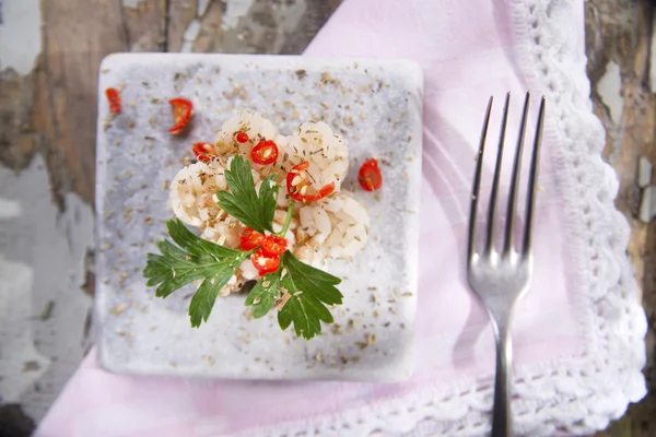 Risotto com salsa — Fotografia de Stock