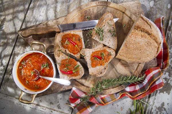 Bruschetta kruidig — Stockfoto