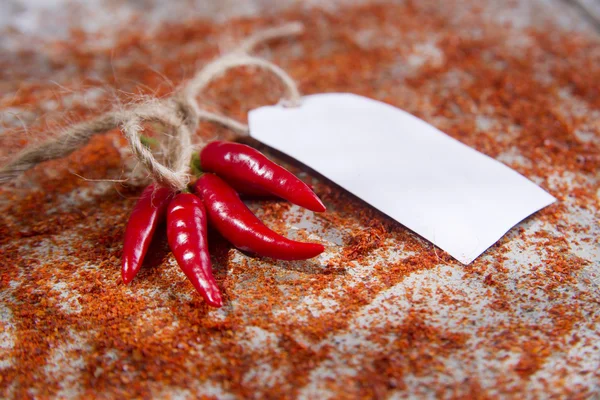 Chili with ticket — Stock Photo, Image