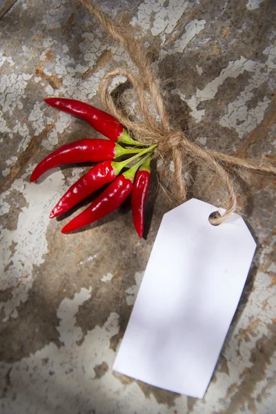 Chili with ticket — Stock Photo, Image