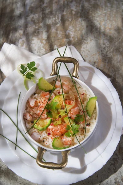 Rice with shrimp and zucchini — Stock Photo, Image