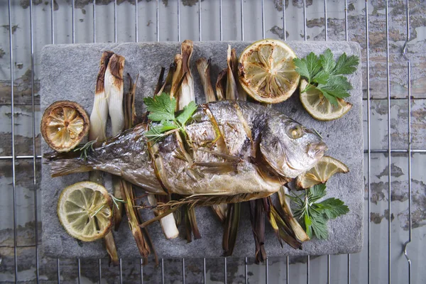 Sea bream baked in the oven — Stock Photo, Image