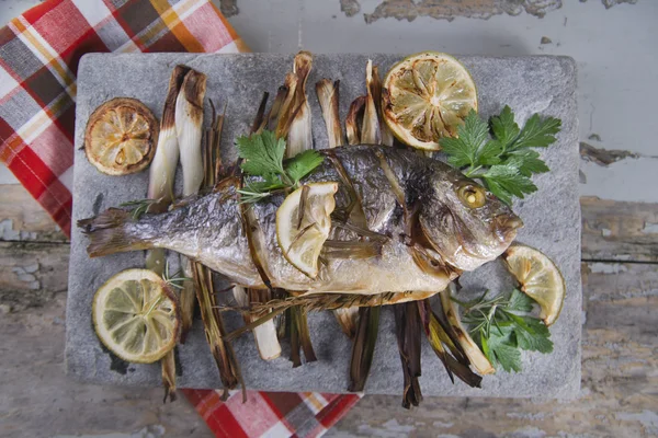 Sea bream baked in the oven — Stock Photo, Image