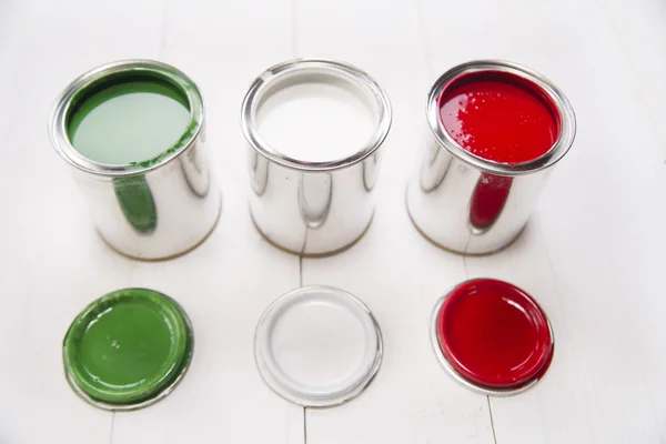 Three paint cans — Stock Photo, Image