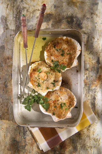 Scallops au gratin — Stock Photo, Image