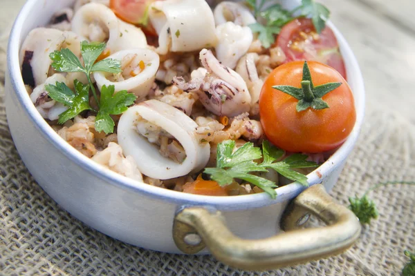 Farro with seafood — 스톡 사진