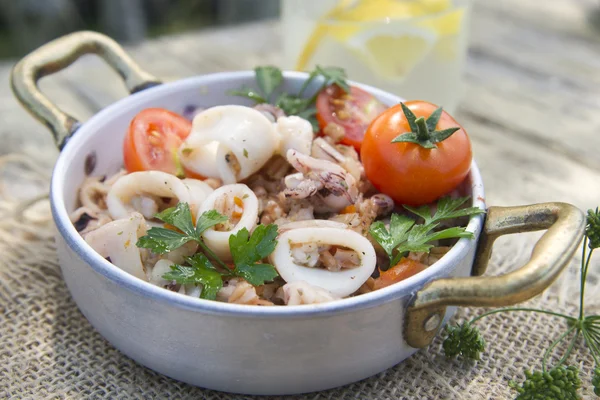 Farro com frutos do mar — Fotografia de Stock