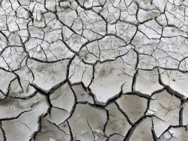 Kuru, çatlamış toprağa yakın çekim, kuraklığın, çölleşmenin ve küresel iklim değişikliğinin çevresel etkilerinin bir sembolü. 