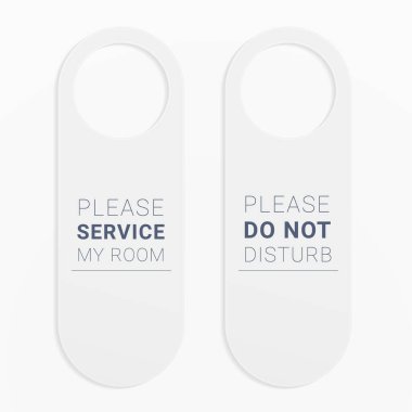 Kapı tokmağının servise ihtiyacı olduğunu gösteren ya da otellerde, otellerde, motellerde dinlenmesi gereken kapı kolları..