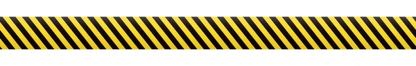 バリアテープだ 建設境界線 黒と黄色の制限ライン 境界線テープを交差しない — ストックベクタ