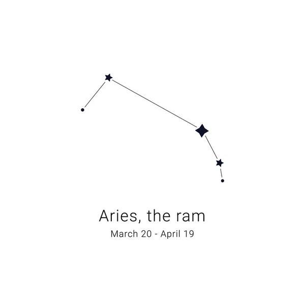 Aries Carneiro Constelação Data Nascimento — Vetor de Stock